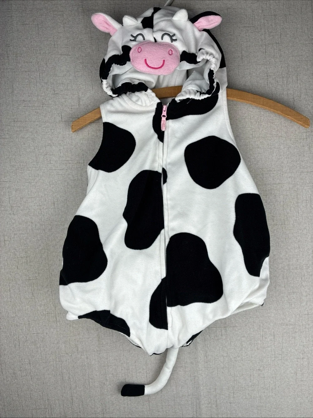 Carters Cow Costume Toddler 24M Halloween One Piece Hoodie Wild Moo Plush Baby